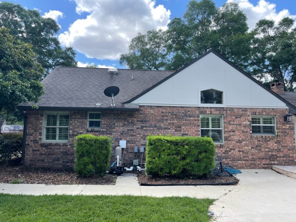 Rustic living room with vaulted ceiling