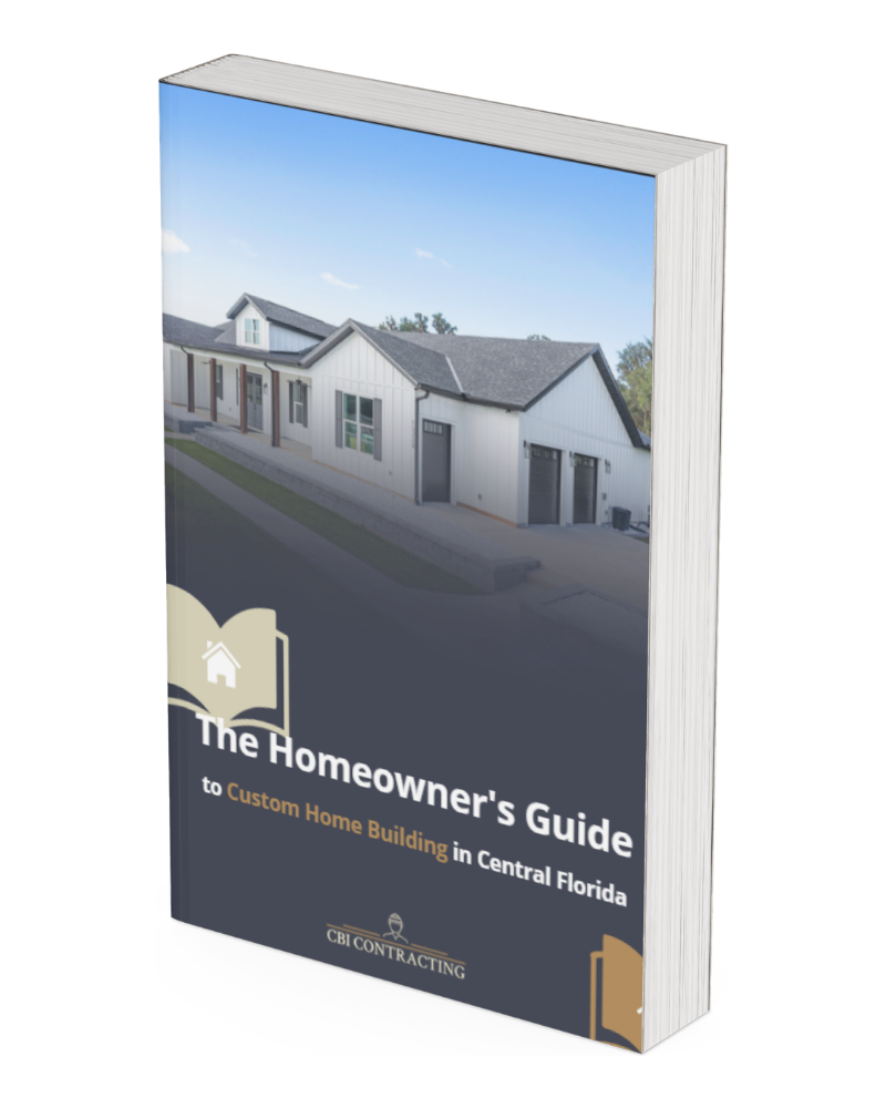 CBI Contracting Ultimate Homeowner eBook guide cover with custom-built home